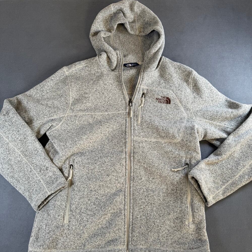 The North Face Crescent Full Zip Fleece Jacket Womens Grey Sherpa Lined - L